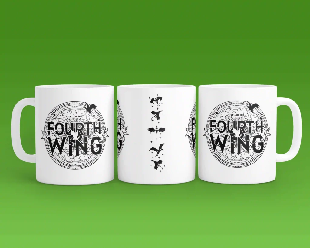 Tazza Mug "Fourth Wing", bianco e nero, 330 ml