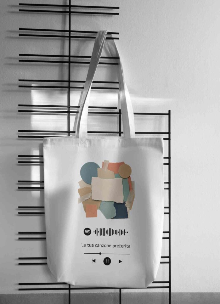 Tote Bag Personalizzabile: crea la tua borsa unica con immagine e codice Spotify