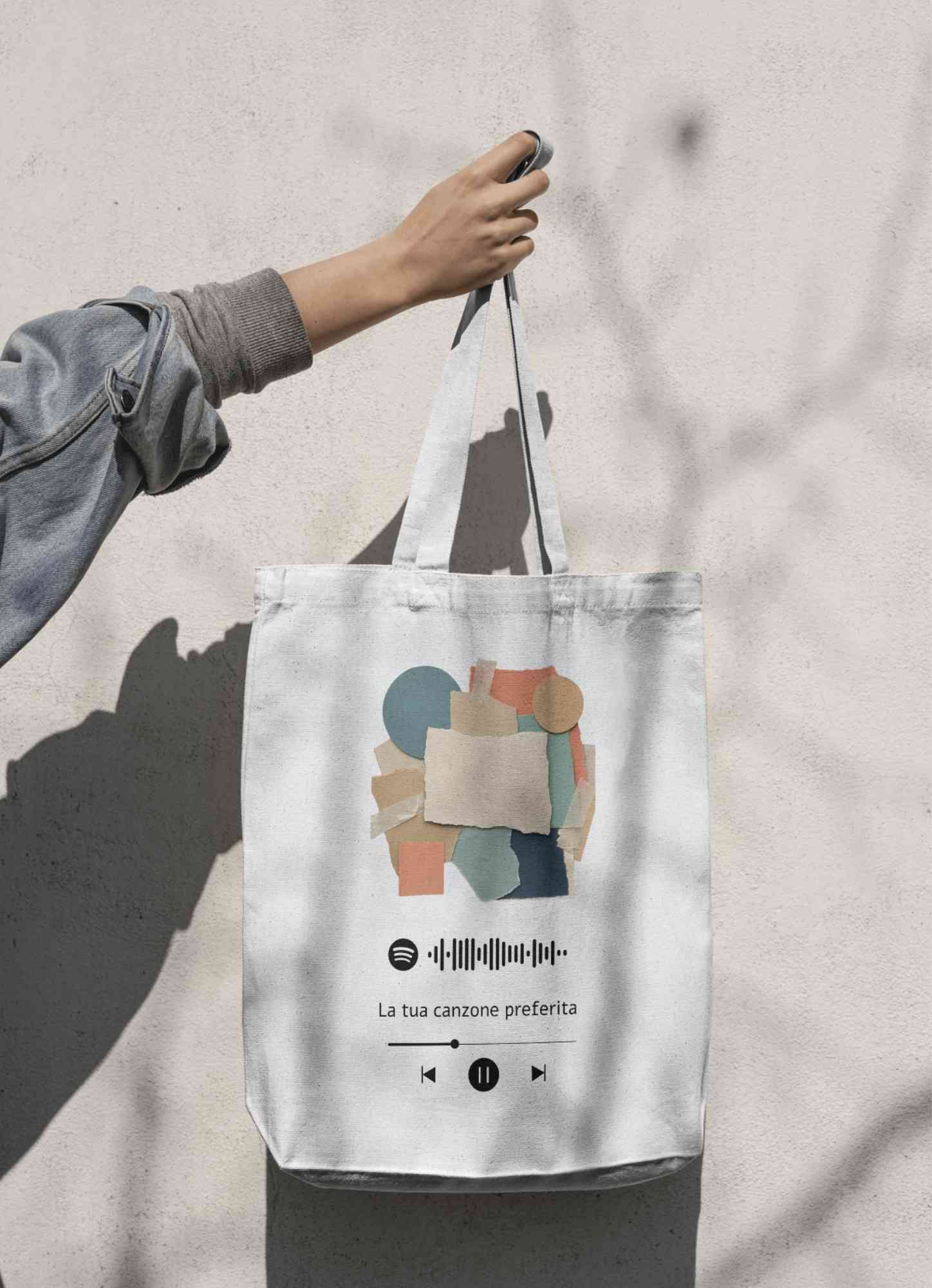 Tote Bag Personalizzabile: crea la tua borsa unica con immagine e codice Spotify - immagine 2